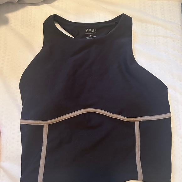Abercrombie & Fitch Tops - Abercrombie & Fitch Black High-Neck Tank with Tan Contrast Trim
